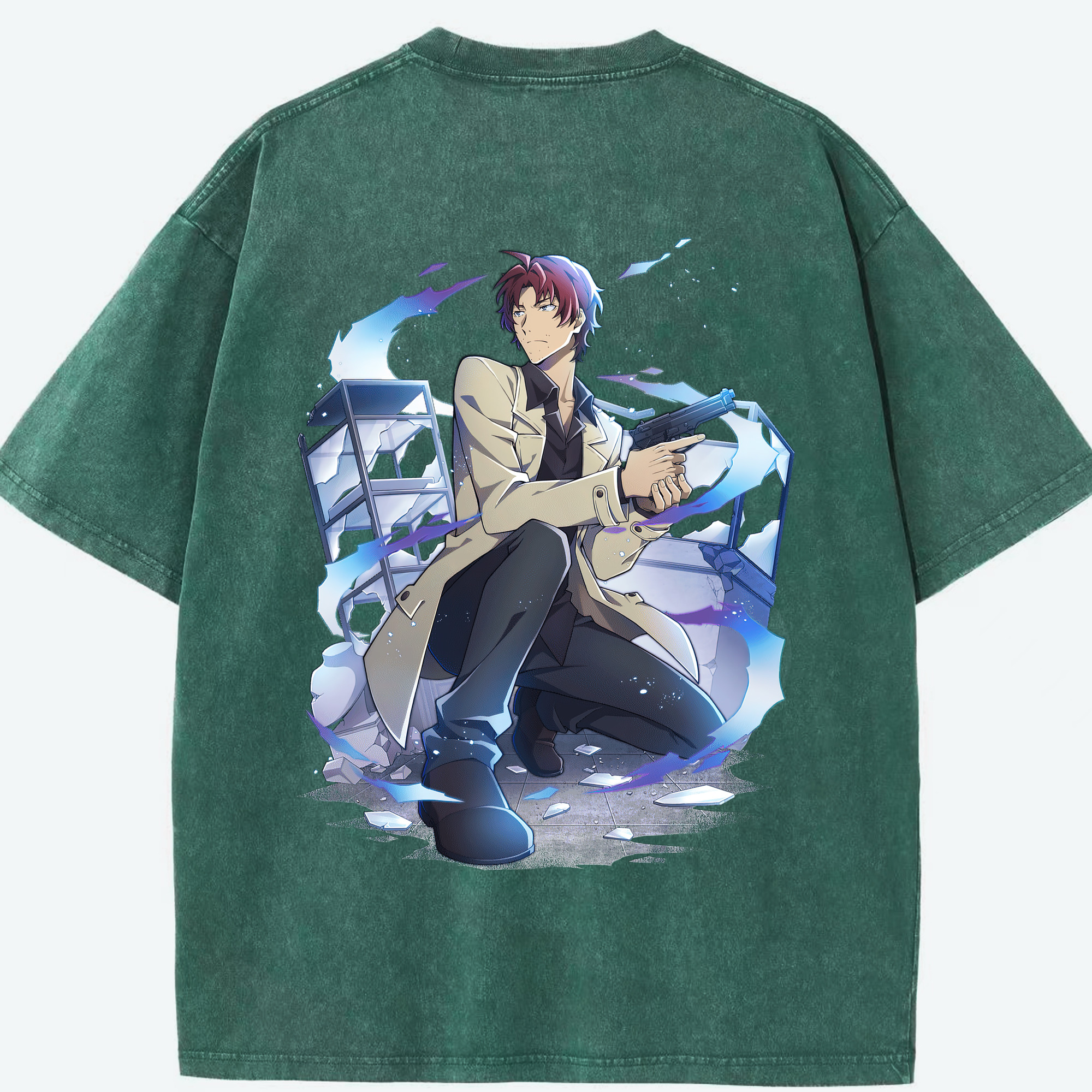 （画像用） 文豪ストレイドッグス Bungo Stray Dogs 綿100% ヴィンテージ風 半袖Tシャツ（背面プリント）